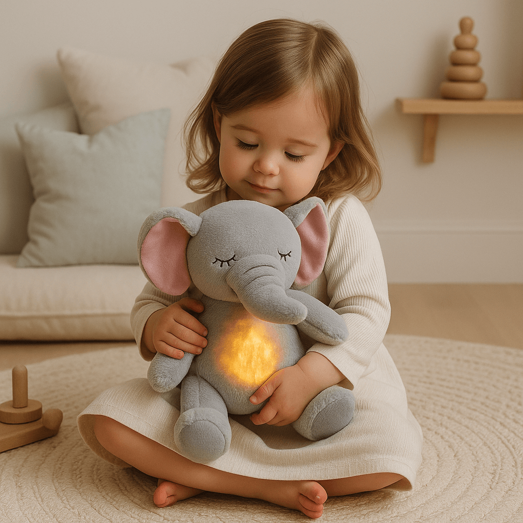 Elliefant - Trygghetsgosedjur med ljud, ljus och rörelse – för bättre sömn - Elliefant