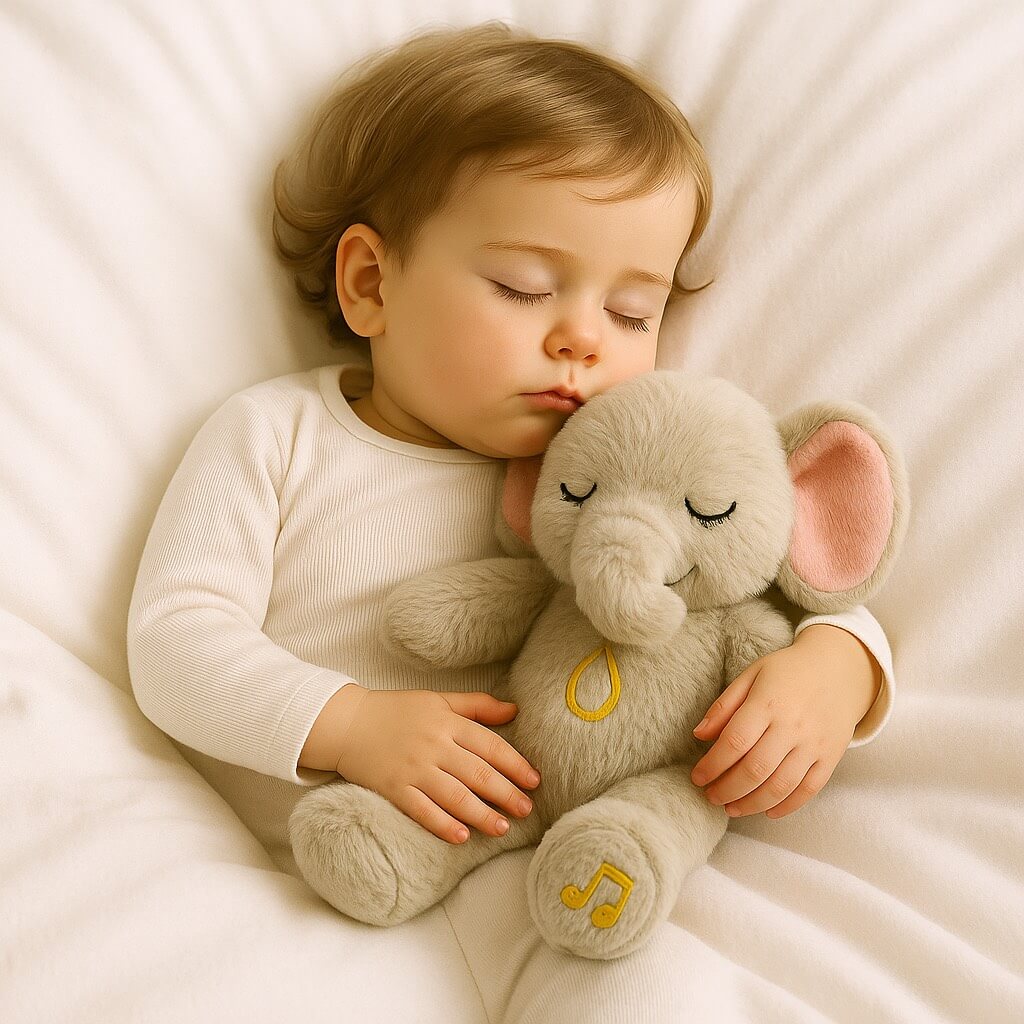 Elliefant - Trygghetsgosedjur med ljud, ljus och rörelse – för bättre sömn - Elliefant